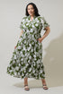Haizley Floral Alna Button Up Midi Dress Curve